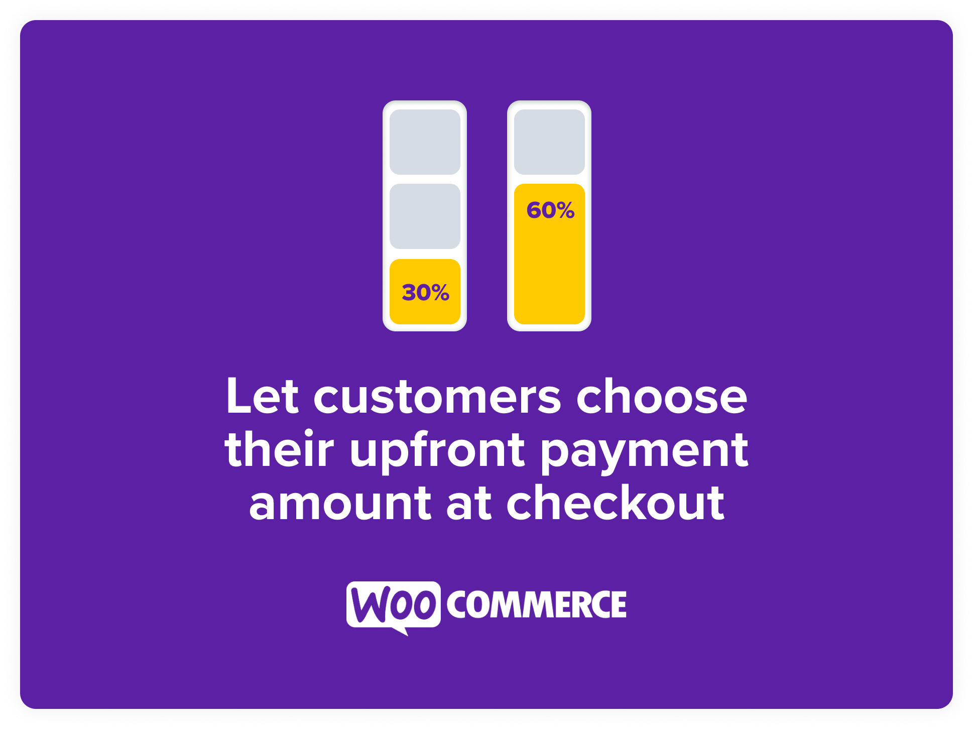 Let customers choose their deposit amount at checkout